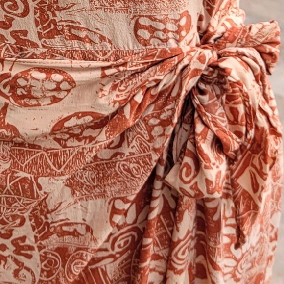 Spenser Jeremy 100% Silk Wrap Tie Midi Dress Size 8 - Picture 7 of 14